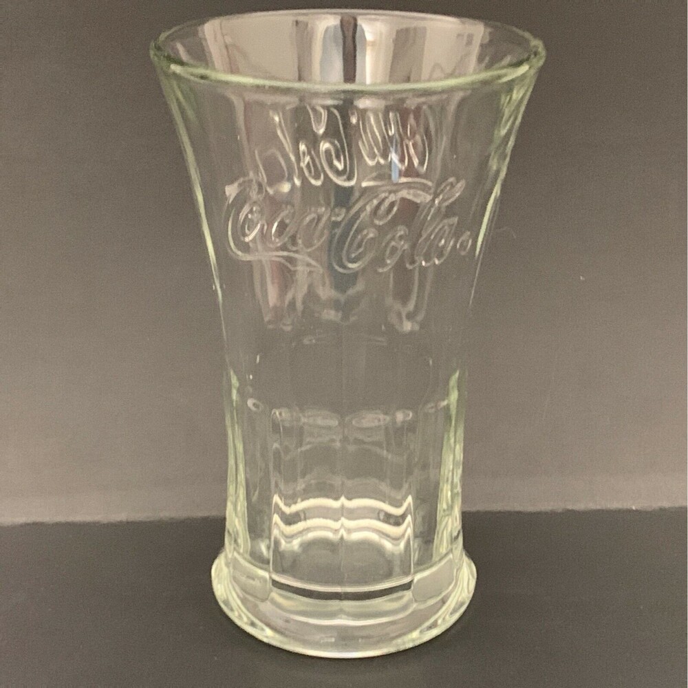 Libbey Coca Cola Clear Glass Flared Heavy 6 1/4" Tall‎
